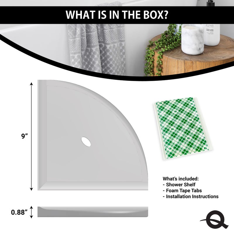 Questech 10" Corner Shower Shelf, Retrofit Shower Organizer for Tiled Walls, Corner Caddy Soap Dish Bathroom Storage, Metro Flatback, Sand Matte - Image 5